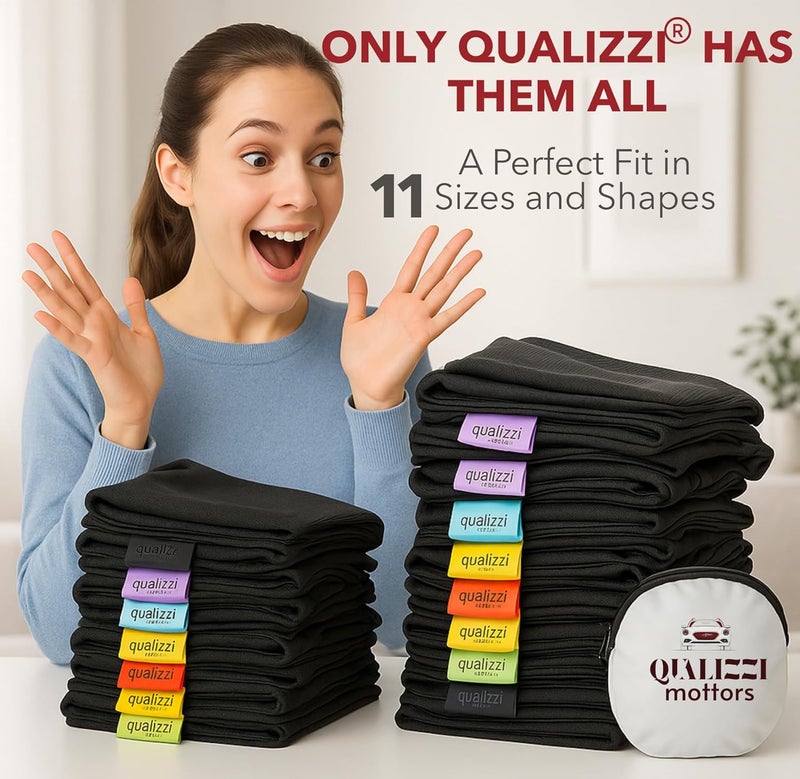 Qualizzi M/Car Window Sun Shades for Baby (12 Sizes) - Back Seat Stretchy Mesh Sock Style Heat Blockers for Side Windows, Protects from Sun, Bugs, UV & Ensures Privacy, 2-Pack by - Image 2