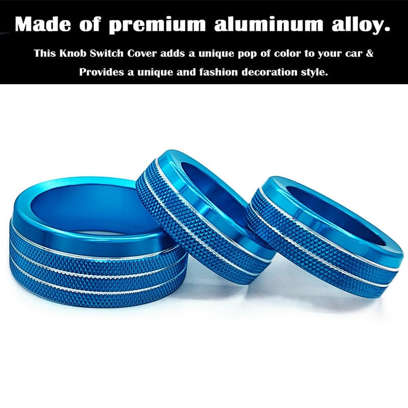 Auprite Climate Control Knob Covers for Challenger Accessories 2015-2023 2024, for Dodge Charger 2015-2023 2024, for Dodge Chrysler 300/300s 2015-2024,3Pcs Kit (Light Blue) - Image 5