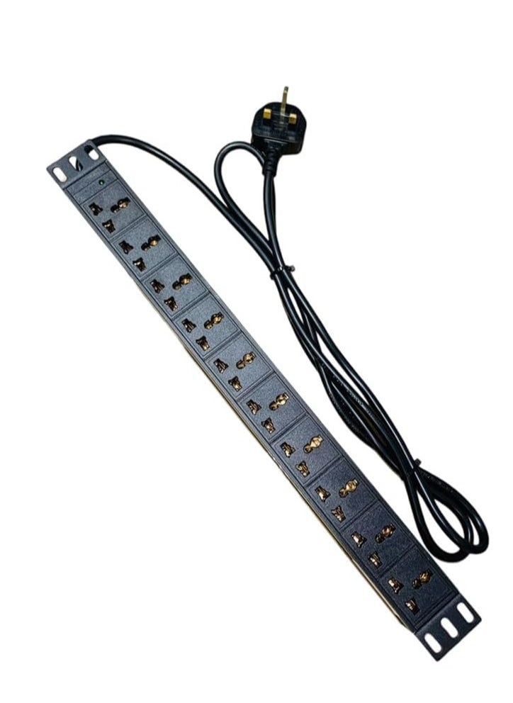 Rack-mounted 10-unit 13A Multi Plug PDU Power