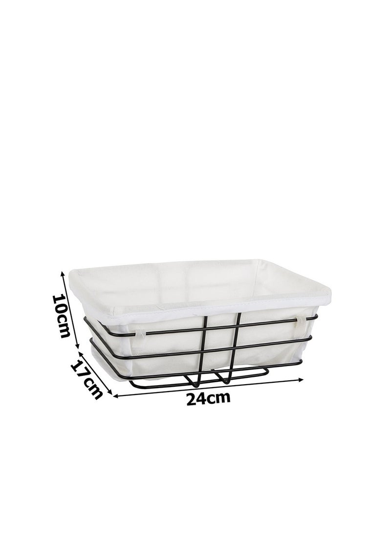 Storage Metal Basket With Fabric - Image 2