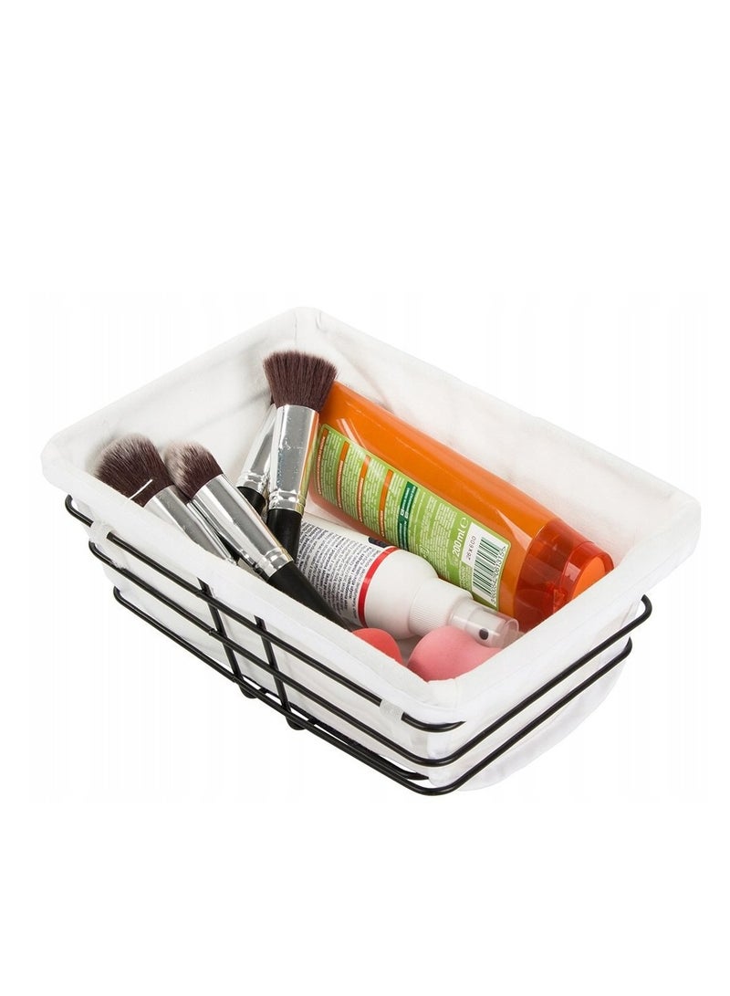 Storage Metal Basket With Fabric - Image 3