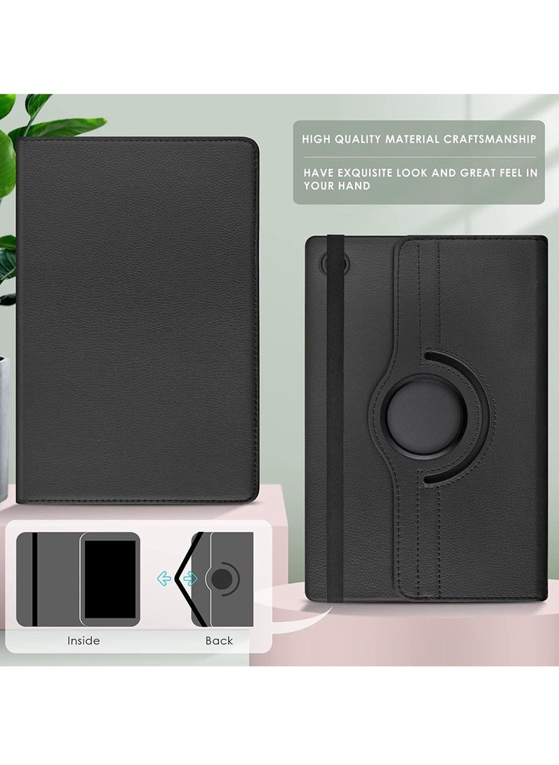 Case Compatible with Galaxy Tab A8 10.5" Case (SM-X200/X205/X207), Galaxy Tab A8 Case 10.5 inch,Auto Sleep/Wake 360° Rotating Stand Folio Leather Case for Tab A8 2022 (Black)