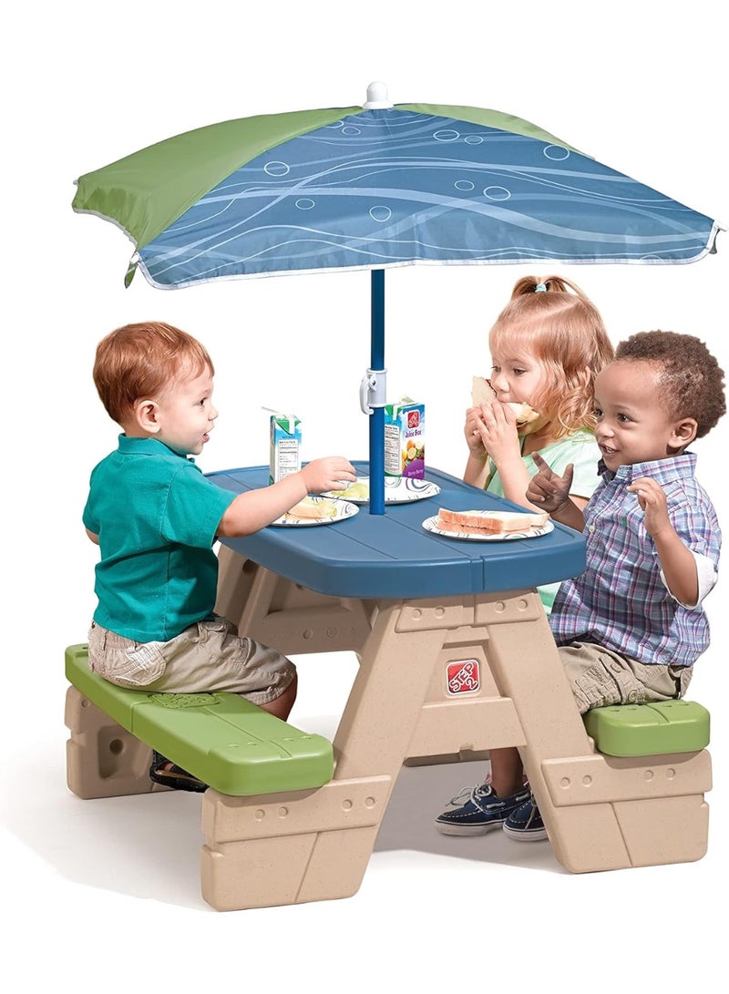 ستيب2 طاولة النزهة للاطفال مع مظلة متعددة الالوان - Image 4