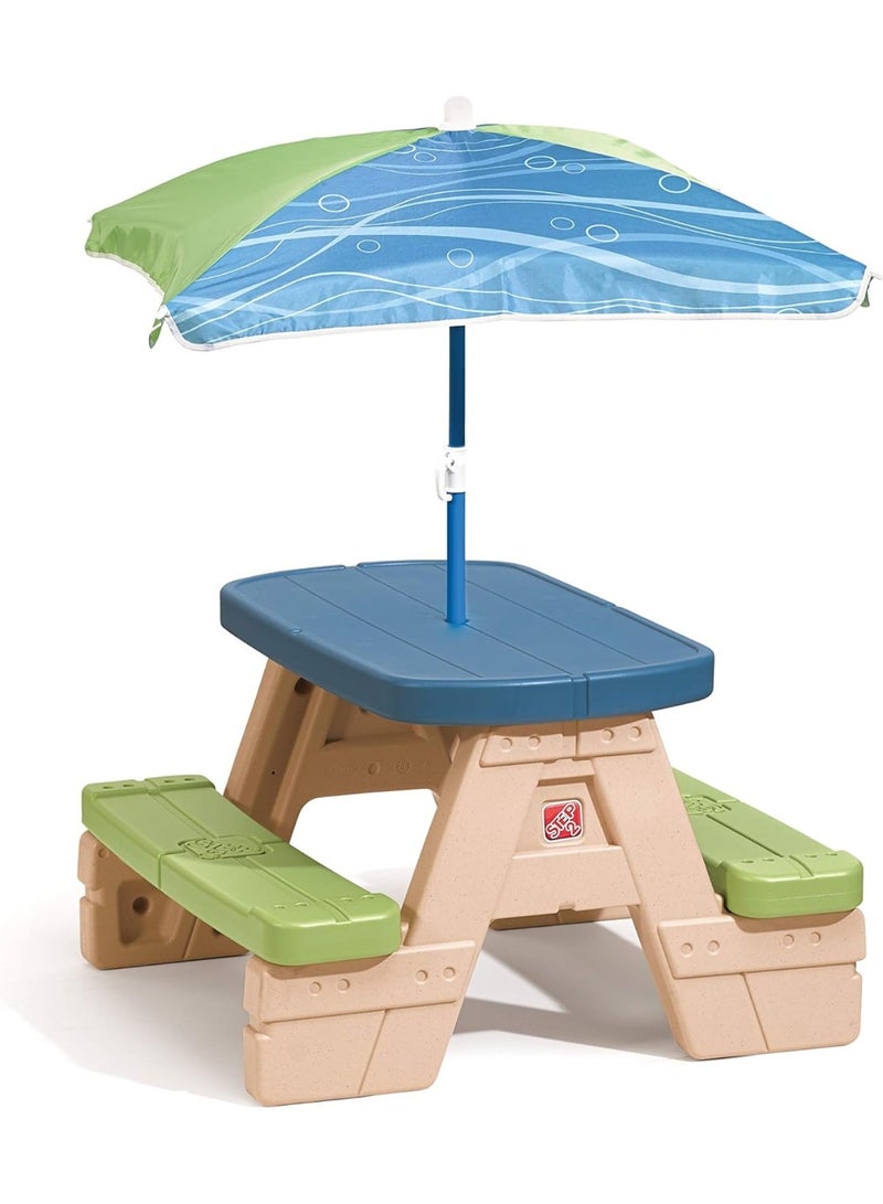 ستيب2 طاولة النزهة للاطفال مع مظلة متعددة الالوان - Image 1