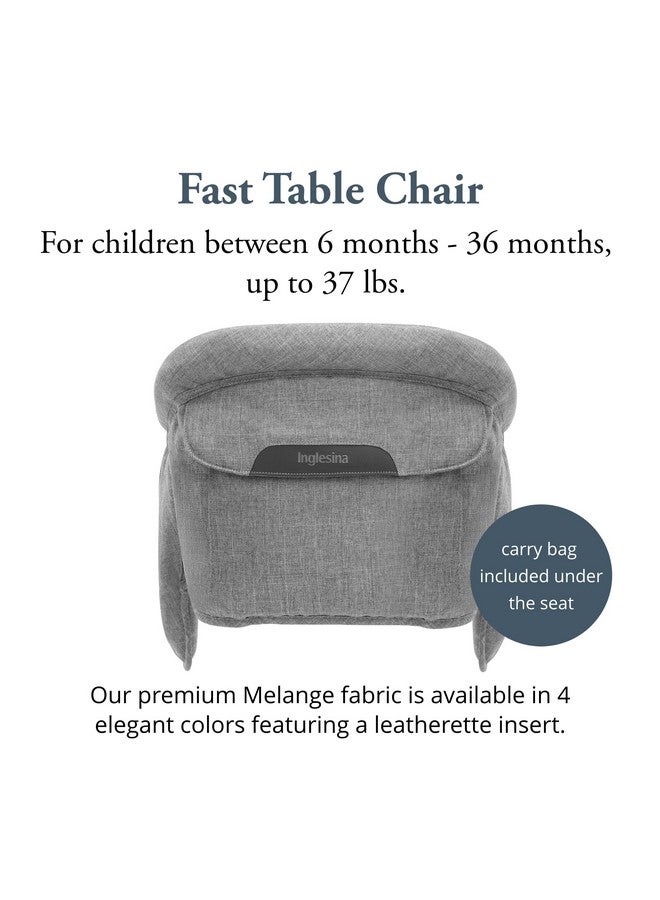 Inglesina Fast Table Chair, Stone Gray Melange - Portable Baby High Chair - for Babies & Toddlers up to 37 lbs - Fits Tables 0.8'' to 3.5'' Thick - Compact & Easy to Use - Travel Bag Included - Image 1