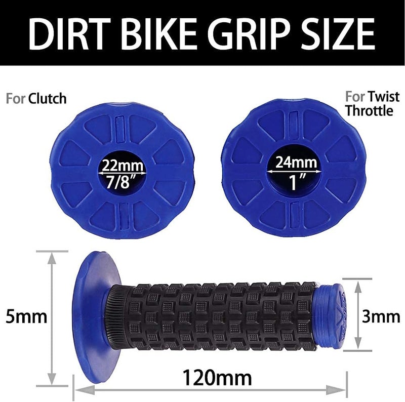 APPYU Motorcycle Grips 78 Dirt Bike Pillow Top Grips Rubber Anti-Slip Universal Handlebar Racing Grip Compatible with Motocross Yamaha YZ80 YZ85 YZ125 YZ250 YZ450F TTR125 Blue - Image 4