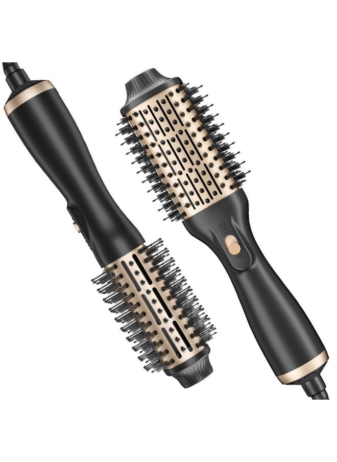 General - 1200W true negative ion hot air comb curling and straightening dual-purpose black and gold blowing styling comb - Image 1
