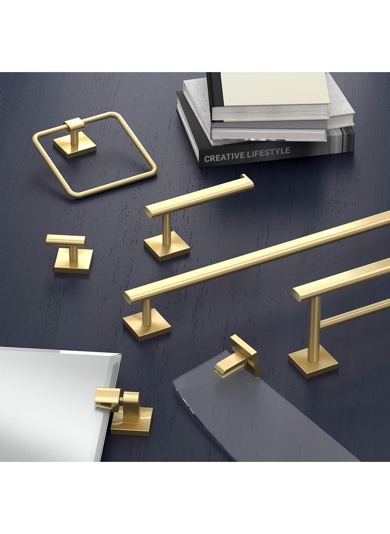 gatco Gatco 4062 Elevate Towel Ring Brushed BrassWall Mounted 613 Wide Towel Ring for Bathroom  - Image 3