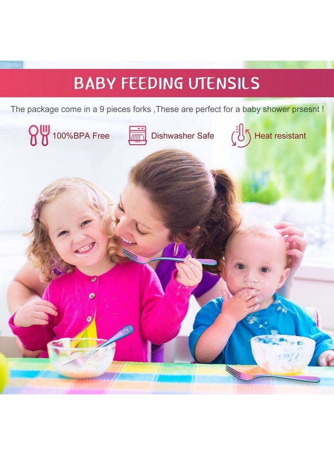 Minatee 6 Pieces Kids Forks Rainbow Kids Cutlery Set Safe Children Forks Stainless Steel Small Kid Metal Forks Self Feeding Children Silverware Forks Kids Utensil Set For Kids Home And Preschools - Image 5