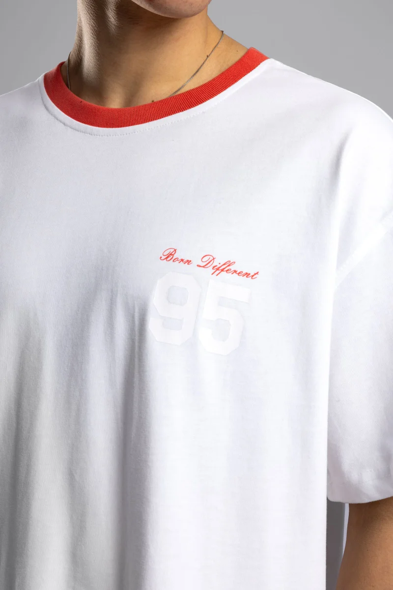 Catch Oversize Contrast Collar Printed T-shirt