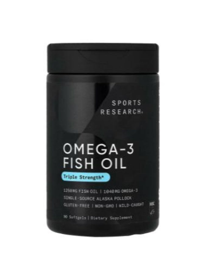 Sports Research, Omega-3 Fish Oil, Triple Strength, 90 Softgels