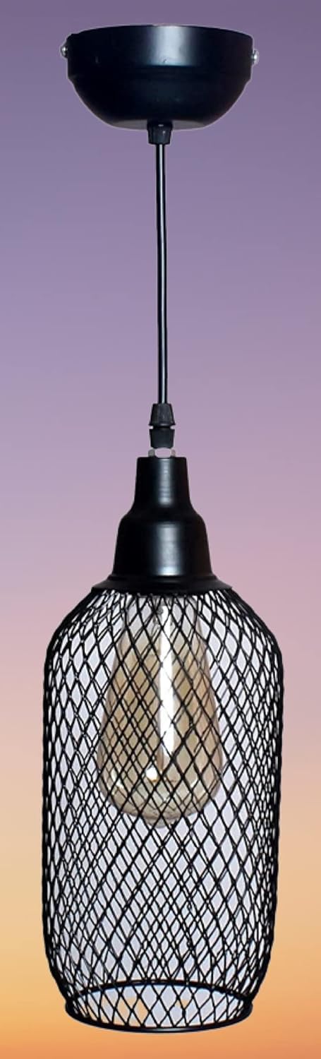 kinis Traditional Bottle Decorative Hanging Lamp/Pendant Lamp/Ceiling Light to Décor Home/Living Room/Bedroom/Office/Dining/Cafe/Restaurants, Black (Pack of 1, with Bulb) - Image 1