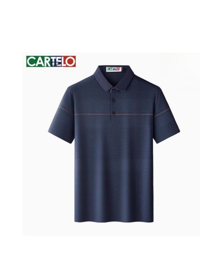 CARTELO Men's Loose And Breathable Short Sleeved T-Shirt Polo Shirt  - Image 1