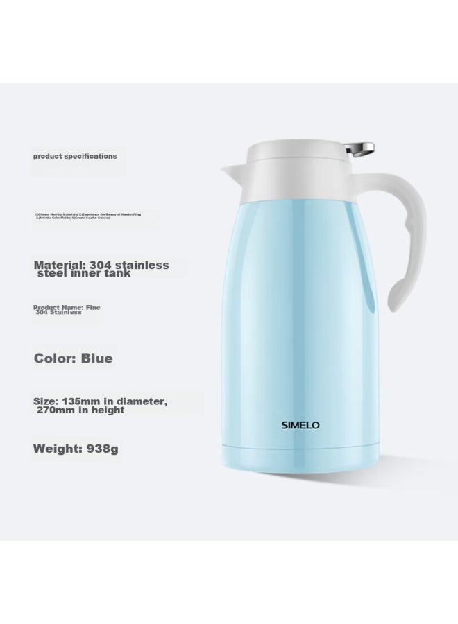 Simelo Insulated Thermos, Large Capacity, For Home And Office Use, 304 Stainless Steel, Warm Water Bottle, 2.0l, Peace Blue - Image 5
