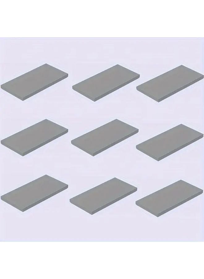 Ice Blue Building Blocks Set 9pcs 3x6 Low Wall Flat Plate Bricks ABS Plastic Farm Garden Architectural Scenery - Image 5