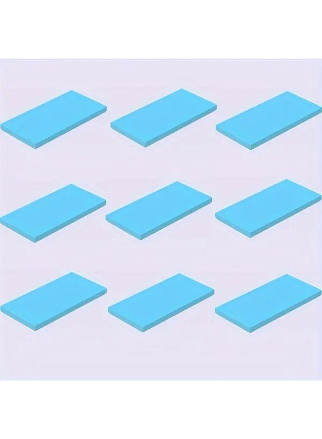 Ice Blue Building Blocks Set 9pcs 3x6 Low Wall Flat Plate Bricks ABS Plastic Farm Garden Architectural Scenery - Image 1