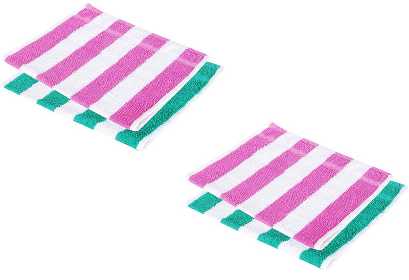 Cotton Colors Cotton Colors Cotton 300 GSM Hand Towel Set (Pack of 4, Striped)_D17  - Image 1