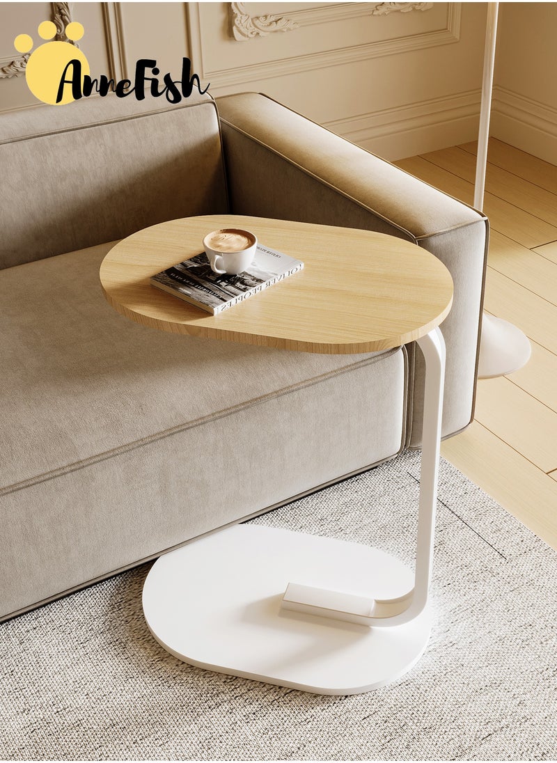 AnneFish 45*30*60cm C-Shaped Coffee Table Sofa Side Table End Table For Living Room Bedroom Small Coffee Table Couch Table Metal Frame Easy Assembly  - Image 1