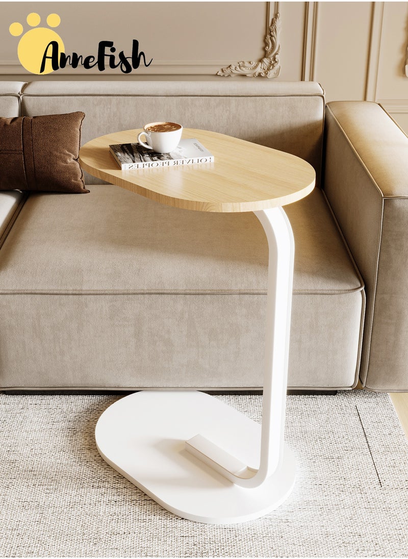 AnneFish 45*30*60cm C-Shaped Coffee Table Sofa Side Table End Table For Living Room Bedroom Small Coffee Table Couch Table Metal Frame Easy Assembly  - Image 2