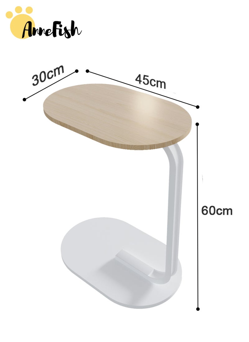 AnneFish 45*30*60cm C-Shaped Coffee Table Sofa Side Table End Table For Living Room Bedroom Small Coffee Table Couch Table Metal Frame Easy Assembly  - Image 4