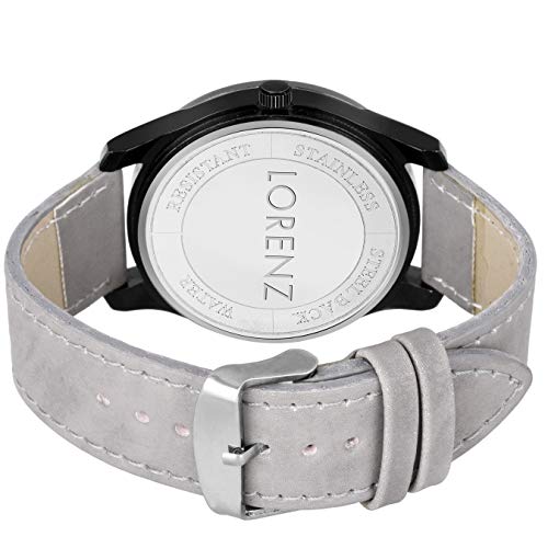 LORENZ Analog Silver Dial Watch & Grey Wallet Combo for Men- CM-3034WL-25 - Image 5