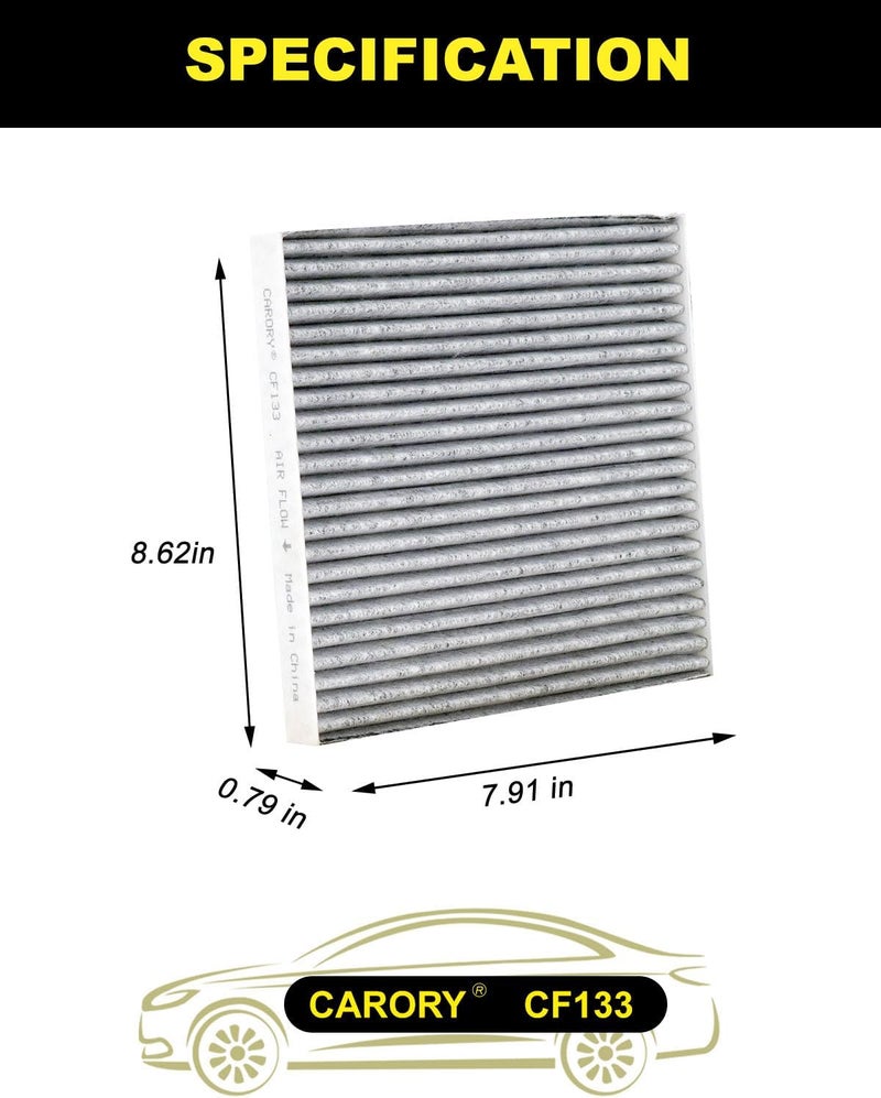 Carory Cabin Air Filter w/Activated Carbon for Toyota Corolla (2002-2008), Matrix (2003-2008), Chirey: Omoda 5 (2023), Tiggo 4PRO (2023-2024), OE# 88568-02020, CF10133, XC35491, C35491 - Image 2