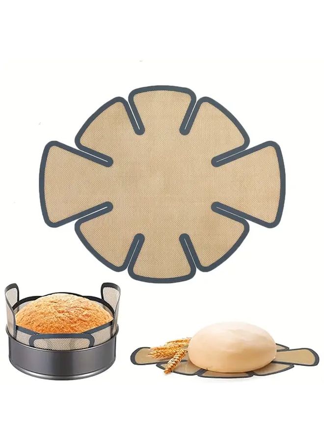 Grey Non-Stick Silicone Bread Pan Liner Reusable Food Safe Baking Mat with Safety Edge Handle Fits 9.5x5 Inch - Image 1