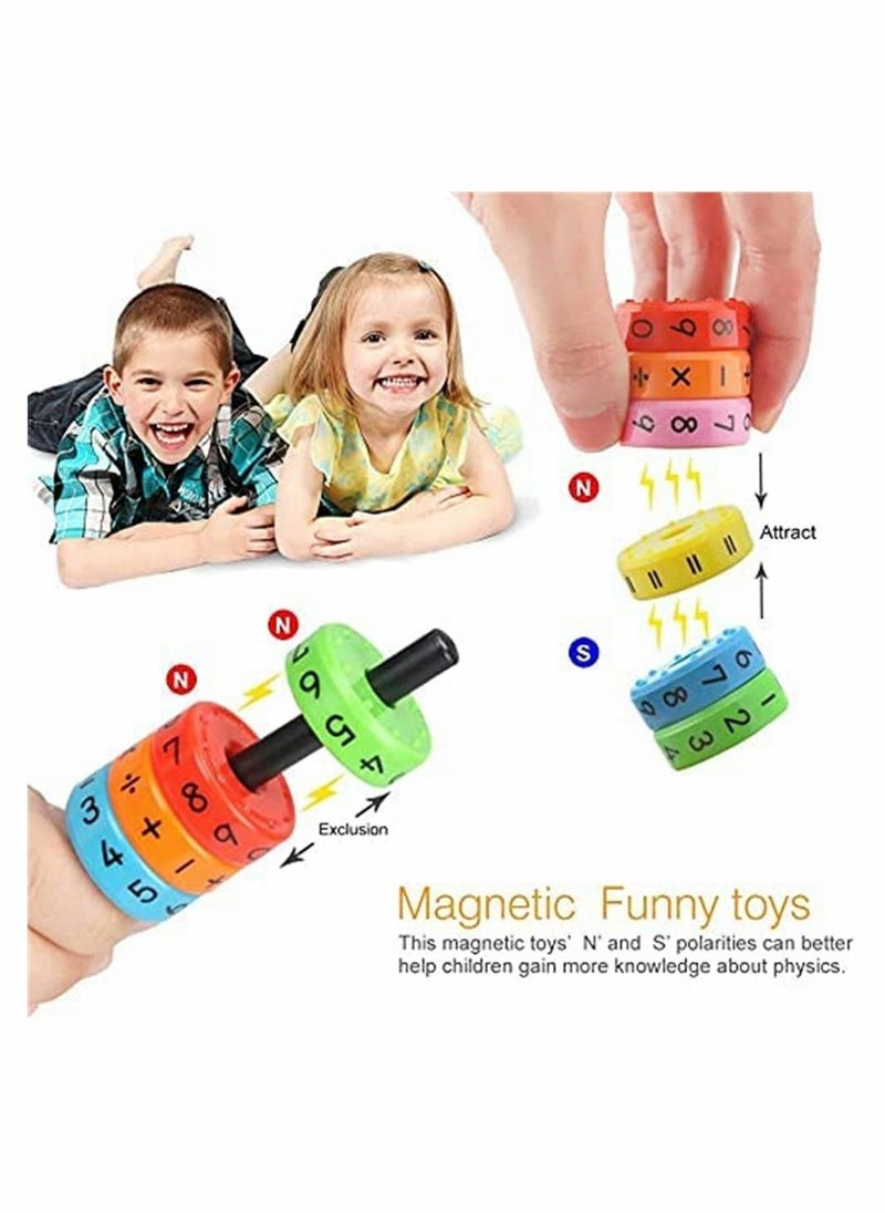 Y&D - 2 Pcs Magnetic Arithmetic Learning Toy, Cylinder Numbers Toys, Intelligence Brain Developing Children Number Game Blocks, DIY Math Toy - Image 1