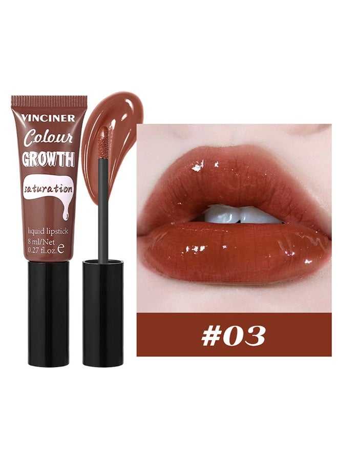 VINCINER - Saturation Liquid Lipstick-Hydrating Moisturizing Long Lasting High Glossy Jelly Lip Stain Super Gloss Balm Oil #03 - Image 1