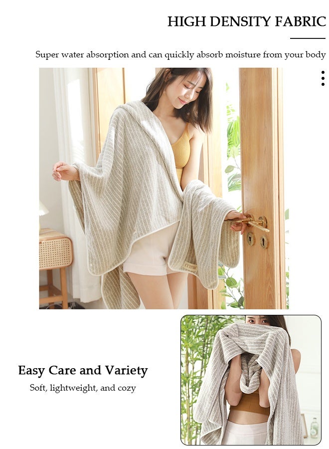 DUNISO Wearable Bath Towel,Women's Soft & Comfortable Body Wrap Button Design,Super Absorbent Water to Quick Drying Body Spring Summer Bath Towel for Women - Image 2