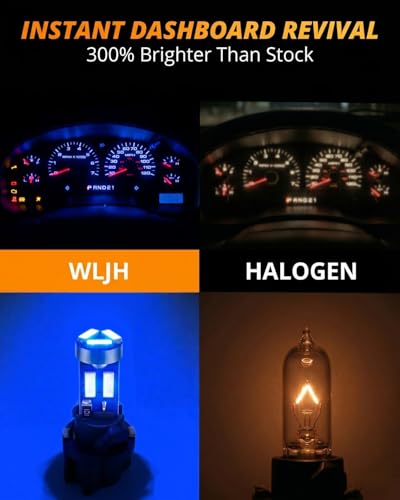 WLJH Super Bright T5 74 27 37 73 Led Bulb Light with PC74 Twist Sockets for Automotive Dash Instrument Panel Cluster Warning Indicator Backlighting Bulbs BluePack of 6 - Image 5