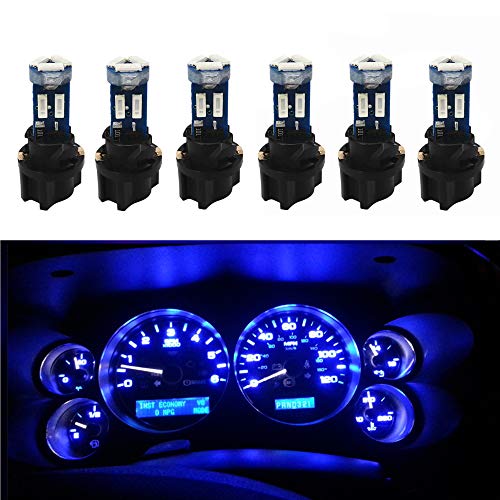 WLJH Super Bright T5 74 27 37 73 Led Bulb Light with PC74 Twist Sockets for Automotive Dash Instrument Panel Cluster Warning Indicator Backlighting Bulbs BluePack of 6 - Image 1