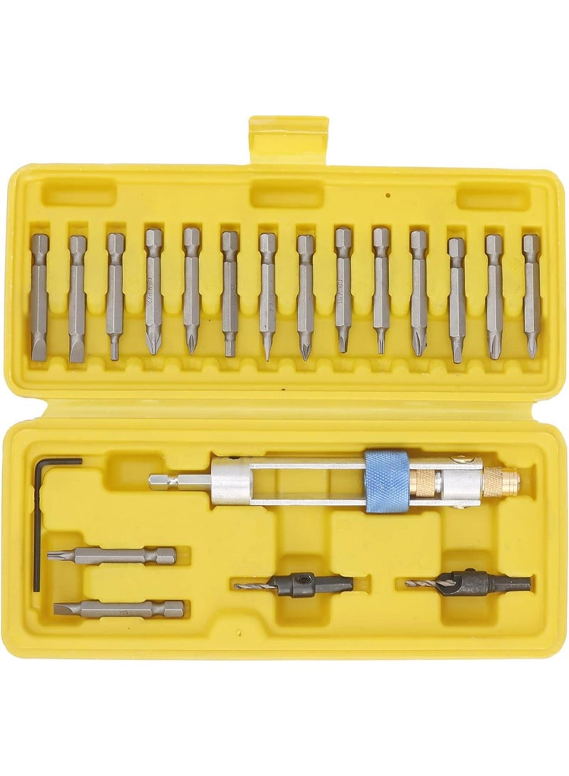 GGOOT Screwdriver Bit Set, High Speed Steel Bits Cross or Slot Countersunk Drill Hardware Tool for Household Maintenance and Repair  - Image 1
