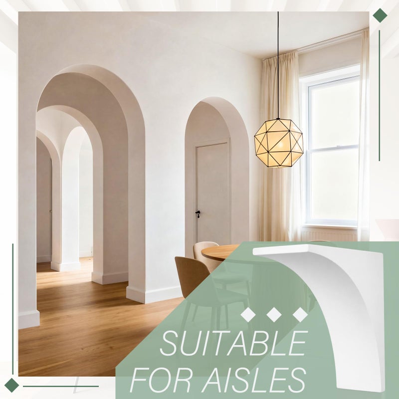 Nuanchu 2 Pcs Rounded Doorway Arch Kit 3D DIY Interior Doorway Precurved Drywall Full Half Circle Top Round Arch Kit 9"x 9"x 3.5" Easy to Add Rounded Corners to Any Opening for Interior Decoration - Image 4