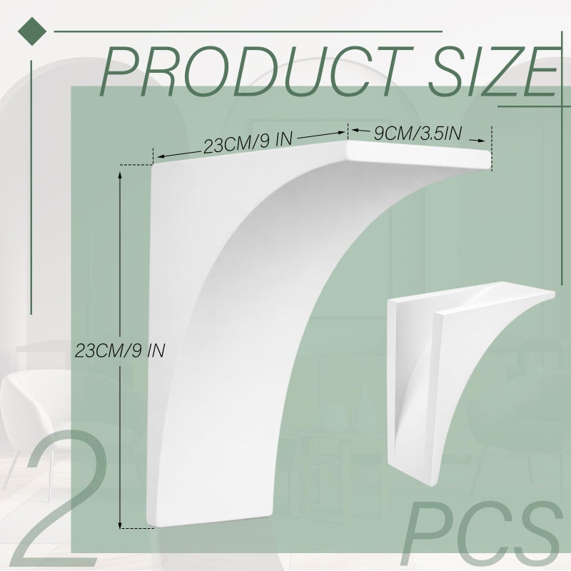 Nuanchu 2 Pcs Rounded Doorway Arch Kit 3D DIY Interior Doorway Precurved Drywall Full Half Circle Top Round Arch Kit 9"x 9"x 3.5" Easy to Add Rounded Corners to Any Opening for Interior Decoration - Image 2