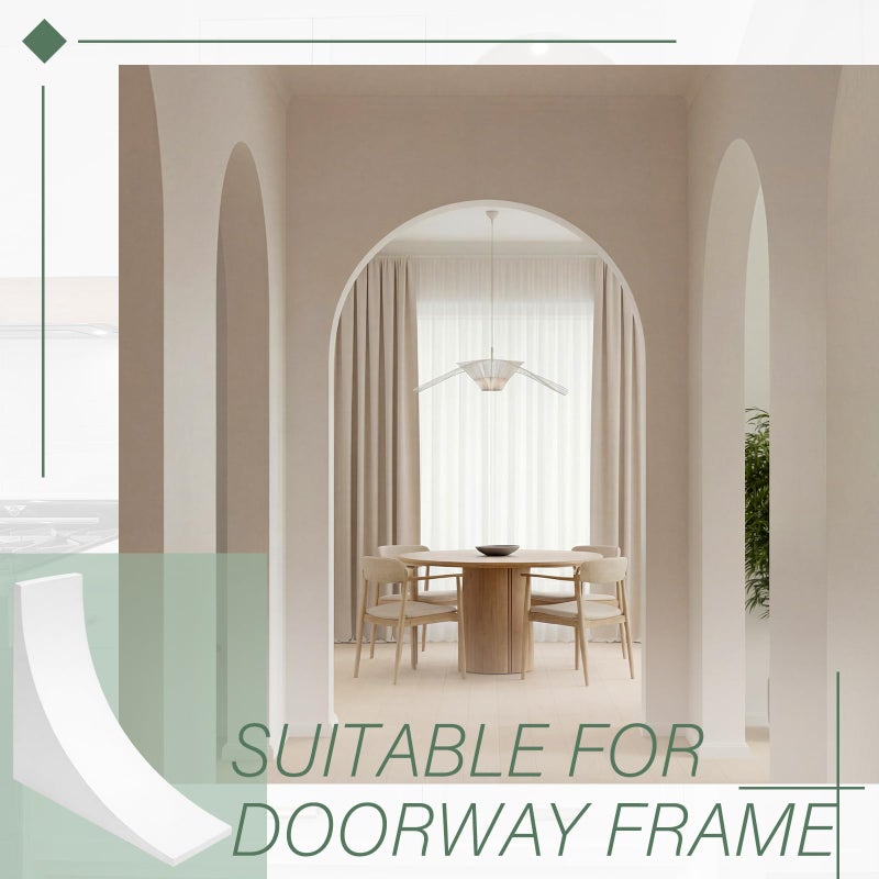 Nuanchu 2 Pcs Rounded Doorway Arch Kit 3D DIY Interior Doorway Precurved Drywall Full Half Circle Top Round Arch Kit 9"x 9"x 3.5" Easy to Add Rounded Corners to Any Opening for Interior Decoration - Image 3