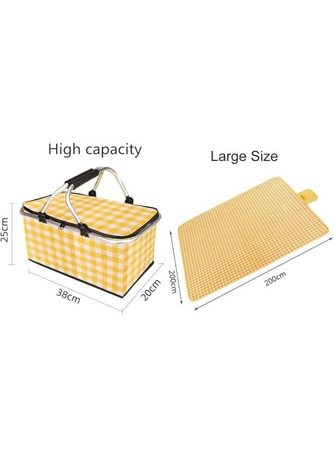 HOOKOR 2M*2M Large Size Picnic Mat and Basket,Beach and Desert Mat,Foldable Cooler Bag and Picnic Blanket, Waterproof and Sandproof Camping Mat  - Image 3
