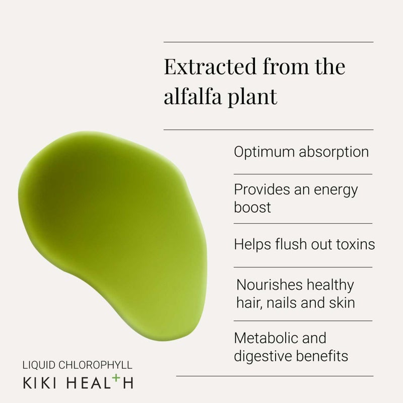 KIKI Health Liquid Chlorophyll Extract From Alfalfa 125ml | Plant-Based | Energy, Detox & Digestive Support, 4.22 fl oz - Image 2