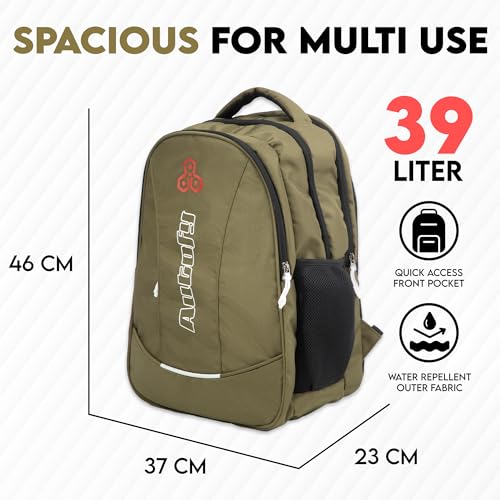 Autofy MAXXX 39 Liters (Free Rain Cover) Laptop Bag Office Bag Laptop Backpack for Men Backpack for Women Bag for Men Bags for Women School Bags College Bag Travel Bag Casual Backpack (Green) - Image 5