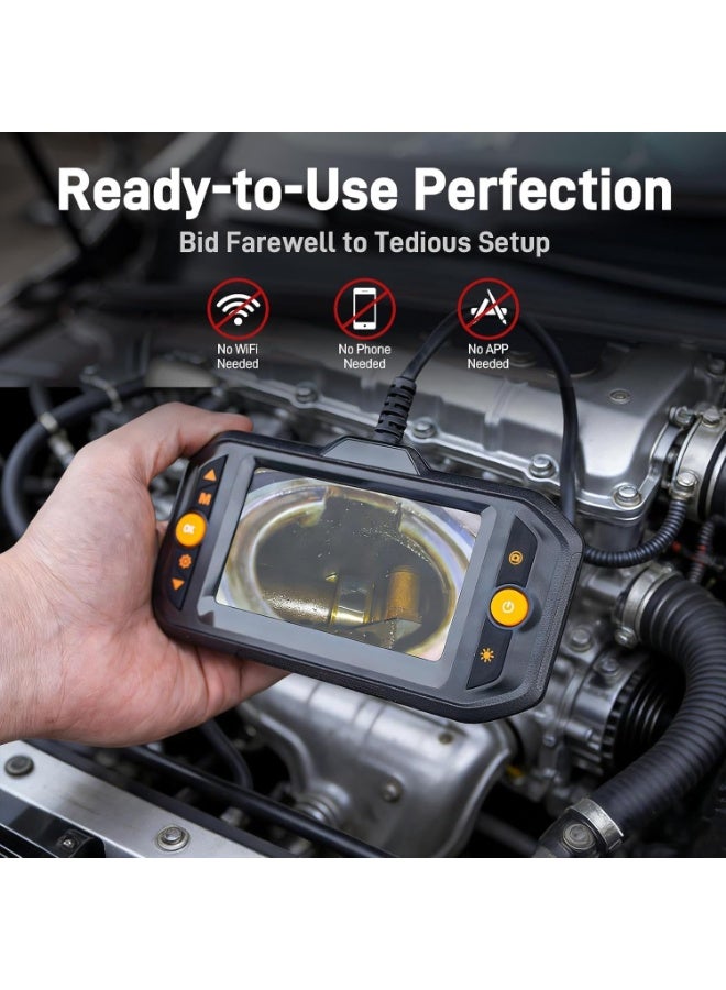 Endoscope Borescope Inspection Camera with Light, Dual Lens, and HD Screen for Automotive, Pipe, and HVAC - Image 1