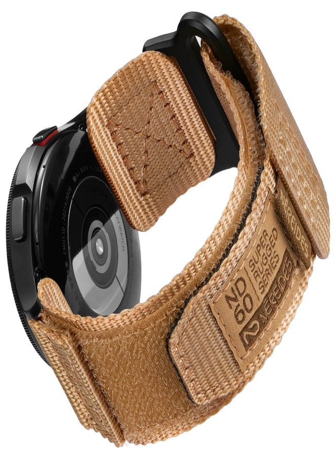 Nereides Band Compatible with Samsung Galaxy Watch 7 6 5 4 40mm 44mm/ Watch 6 4 Classic/Watch 5 Pro/Watch 3 Classic 41mm/Active 2, 20mm Nylon Replacement Sports Strap for Men Women(Light Brown,L) - Image 1