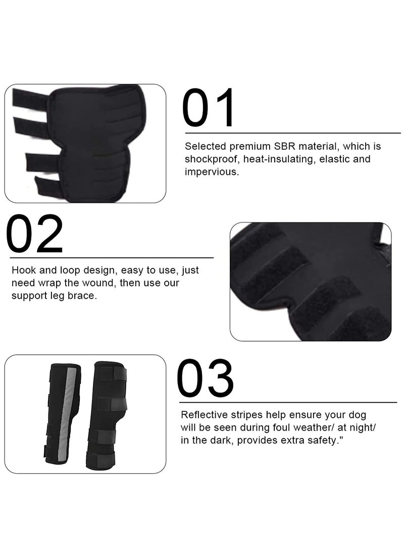 Generic - Canine Front Leg Braces - Compression Wraps for Dog Paws, Knee Pads, and Elbow Protectors with Reflective Straps for Ligament Injuries, Sprains, and Arthritis Stability Support. - Image 1