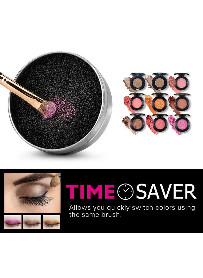 لوكس سبير منظف فرش المكياج من Luxspire، إسفنجة غسيل سريعة لإزالة اللون من فرشاة المكياج، أداة تنظيف ظلال العيون، صندوق التنظيف الجاف - Image 2