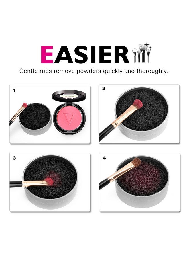 لوكس سبير منظف فرش المكياج من Luxspire، إسفنجة غسيل سريعة لإزالة اللون من فرشاة المكياج، أداة تنظيف ظلال العيون، صندوق التنظيف الجاف - Image 3