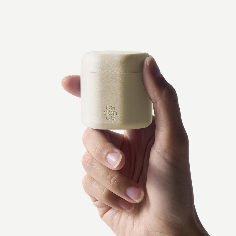 Cadence Travel Containers - Body Care Capsule Set - Magnetic Containers with Lids,Carry On Travel Essentials for Women/Men - 3 Flex Mediums (1.32oz) - Body Wash, Lotion & Sun Icon Labels - Sand - Image 4