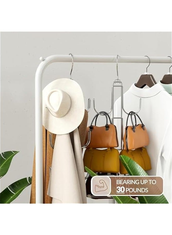 TRASSLE 2Pack Purse Hanger Organizer for Closet,Handbag Hanging Organizer for Closet,Rotatable Purse Rack Space Saving Bag Hangers Closet Storage Hooks for Bags,Hats,Belt,Tie,Scarfs  - Image 5