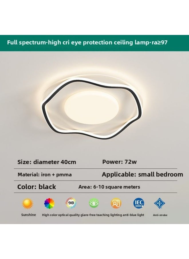 Generic - Full Spectrum Eye Protection Living Room Main Lamp Simple Atmosphere Minimalist Headlight Zhongshan Lamp Ceiling Lamp Voice-activated Type-Specifications:Black And White Model-full Spectrum Ra*/.97-Power:Round 50cm Tmall (area 10-16 Square Meters) - Image 1
