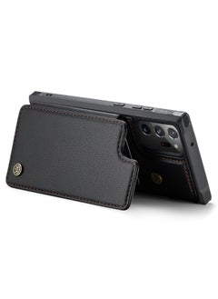 CaseMe Wallet Case for Samsung Galaxy Note 20 Ultra, Premium Handmade Durable PU Leather Slim Shockproof Case with [Double Magnetic Clasp] [Card Holder] [Kickstand] [RFID Blocking] (Black)  - Image 4