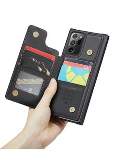 CaseMe Wallet Case for Samsung Galaxy Note 20 Ultra, Premium Handmade Durable PU Leather Slim Shockproof Case with [Double Magnetic Clasp] [Card Holder] [Kickstand] [RFID Blocking] (Black)  - Image 5