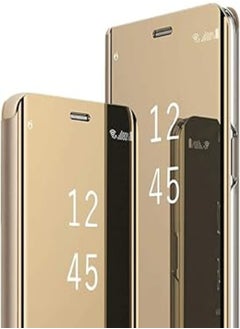 Samsung Galaxy S8 Plus Slim Purse Bag, Multi-Function Removable Magnetic Clamshell Translucent Clear Mirror Sleep Stand Protection S8+ S-View flip Cover Black (Gold, Galaxy S8 Plus) ELMO3EZZ